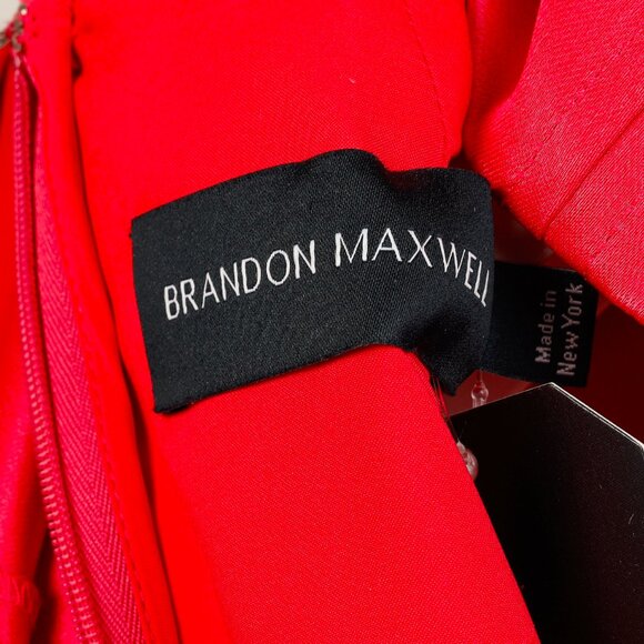 Brandon Maxwell AW/19 Fuschia Silk-Shantung Cape-Sleeve Midi Dress - Picture 9 of 11